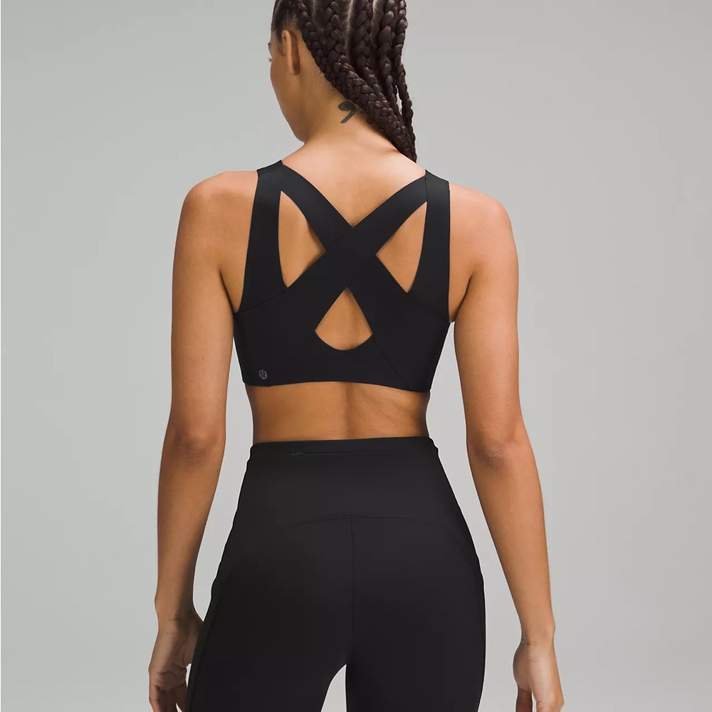 Lululemon Women’s Enlite Front Zip Closure Sports Bra 38C Black High Support - Picture 2 of 12